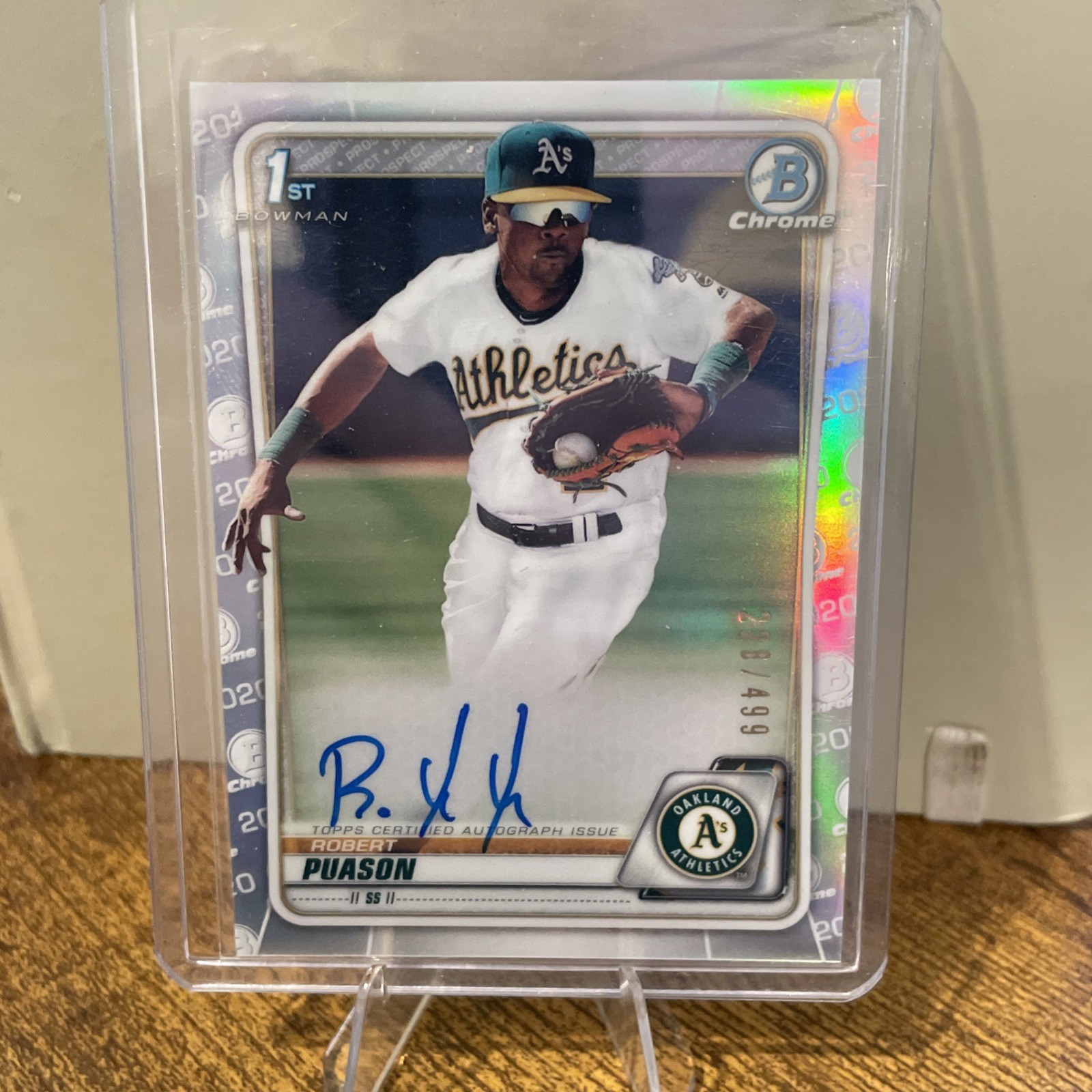 ROBERT PUASON 2020 BOWMAN CHROME 1ST AUTOGRAPH REFRACTOR AUTO /499