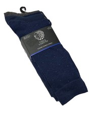 Vince Camuto 3-Pair Men's Casual/Dress Crew Socks  Shoe Size 6-12   Blue/Gray