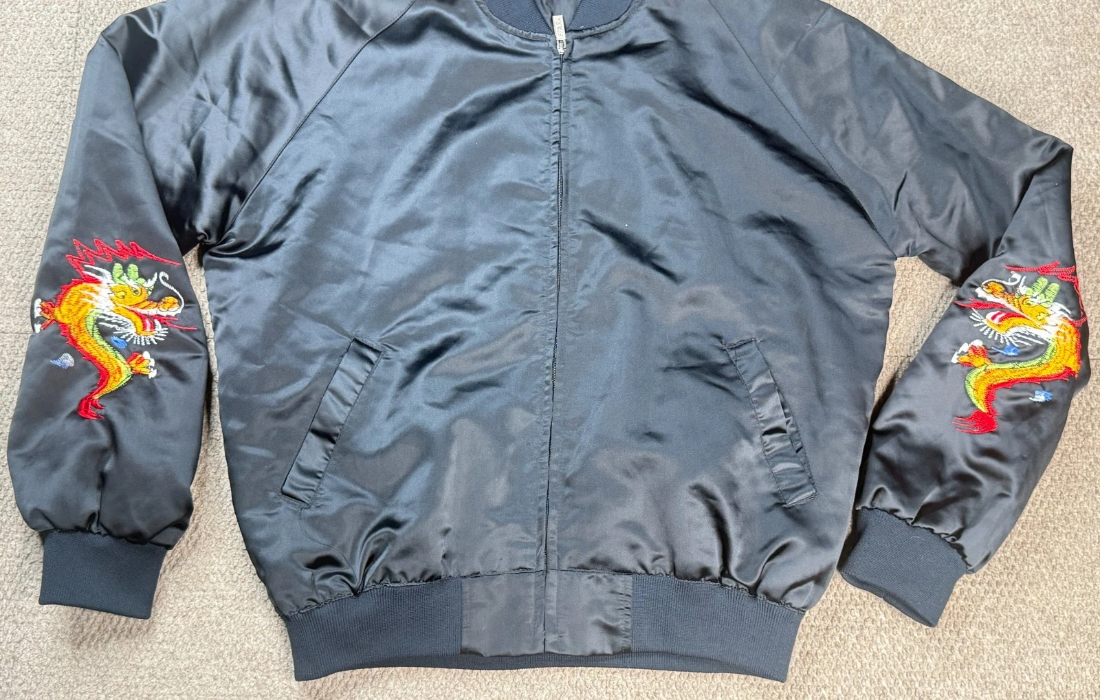 Far East Tour Okinawa Japan Vtg Spark Zipper Tip Embroidered Jacket Size XL image 4