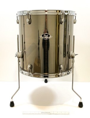 Pearl Export Series 16'' Floor Tom Chrome Remo Drum, Head G2, Evans Level 360