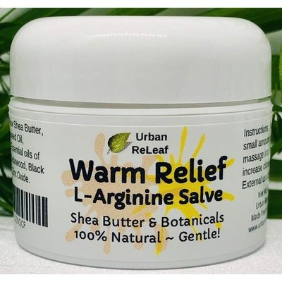 Natural L-Arginine Salve Warming Massage Cream Shea Butter Circulation Relief US