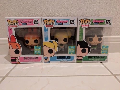 Funko Pop! Powerpuff Girls Blossom, Bubbles, Buttercup SDCC 2016 First to Market