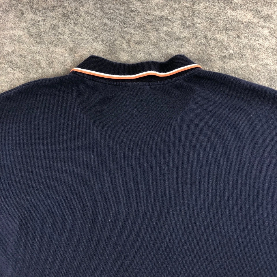 Lacoste Men's Navy Blue Polo Shirt Size 12R Orange Trim Pocket - Image 4 of 4