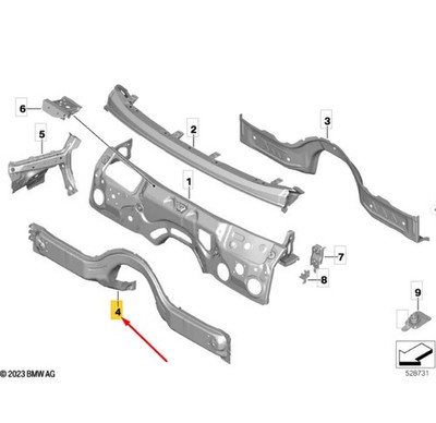 BMW 5 G60 Vorderwand-Stützstrebe 41007412971 NEU Original