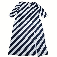 Cato Maxi Dress Women's Size 18/20WP Navy White Stripe Boat Neck 3/4 Sleeve NWT