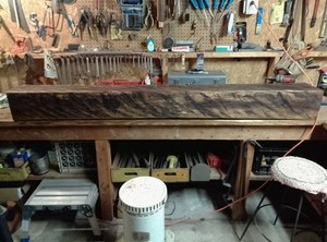 Kiln Dried Distressed Solid Black Walnut Mantel Piece