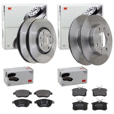 NK BREMSSCHEIBEN + BELÄGE VORNE + HINTEN passend für PEUGEOT 307 3A/C 307 SW 3H