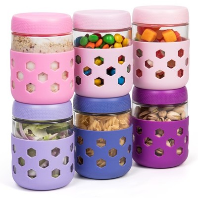 Gemice 6-Pack 16 oz Overnight Oats Containers with Lids 16oz, 6-Pack, Purple 