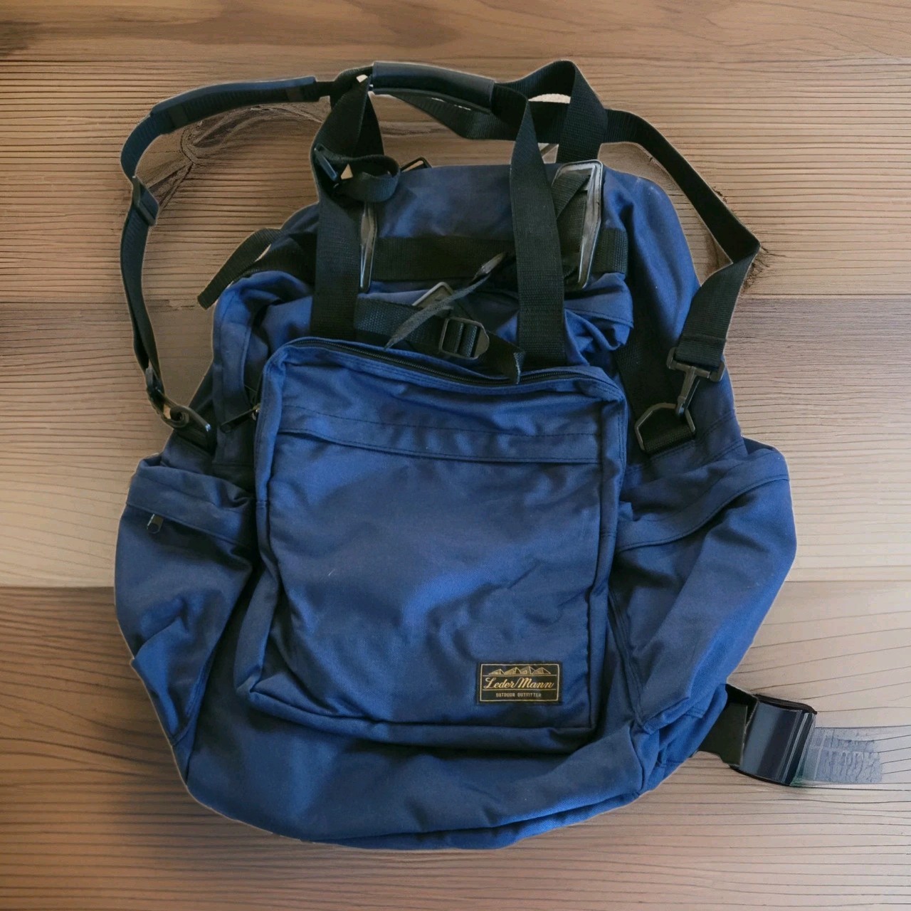 Vintage LederMann Rucksack Backpack Large Canvas … - image 1