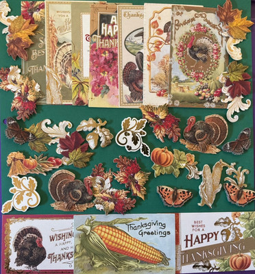 Anna Griffin Thanksgiving Postcards and Embellishments 30 Pcs