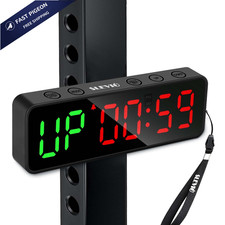 Small Gym Timer Clock Stopwatch Magnetic Workout Interval Small, Matte Black