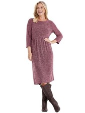 NEW Marled Wine Sz Medium Soft Stretchy Lightweight Empire Waist Sweater Dress