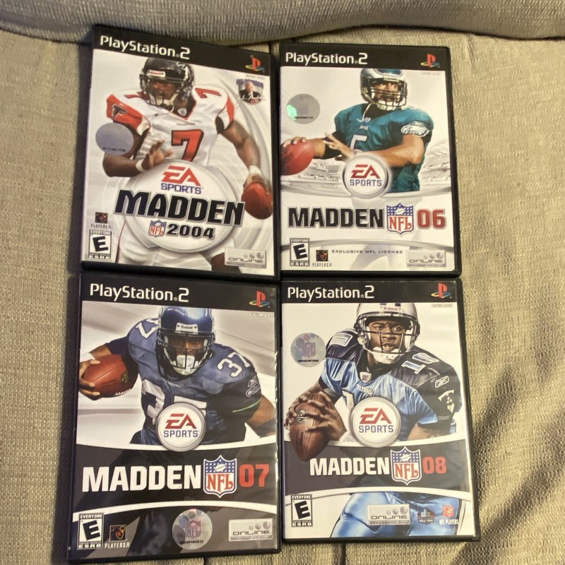 EA Sports PlayStation 2 PS2 Madden NFL Lot (2004, 06, 07, 08) - 4 Games