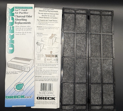 #ad OEM Oreck Charcoal Odor Absorbing Filters 2 Pk Air7 Air8 Air Purifier Open Pkg $30.00