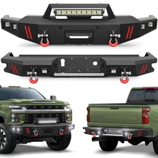 For 2020-2023 Chevy Silverado 2500HD/3500HD Front & Rear Bumper With Winch Plate