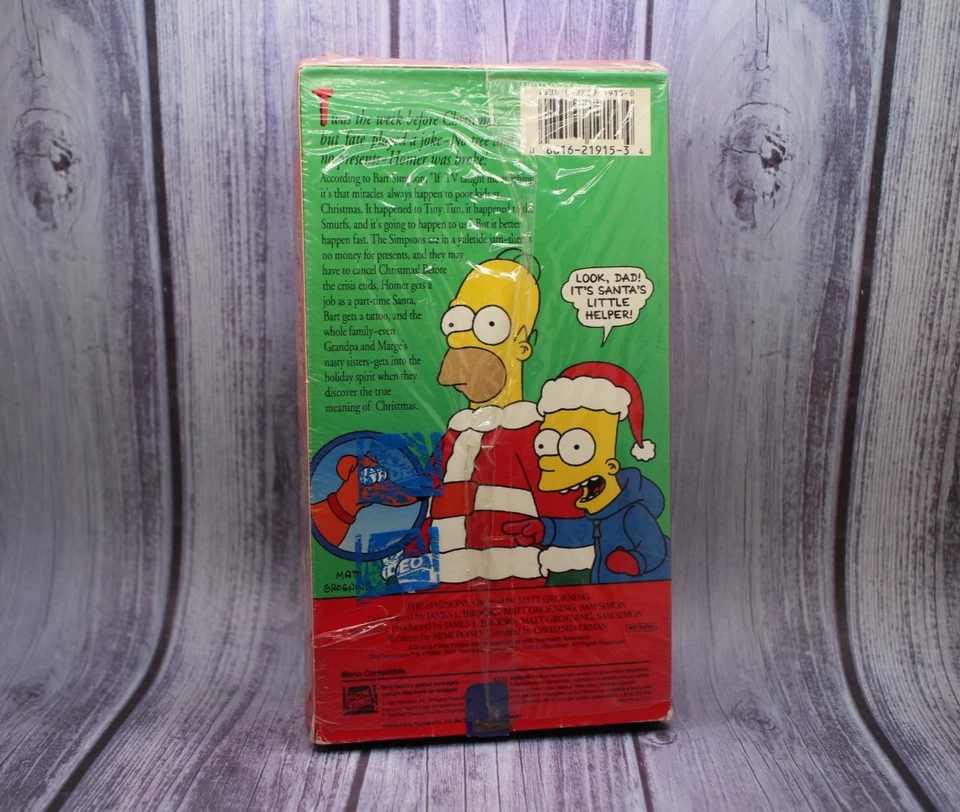RARE The Simpsons Christmas Special VHS Tape Roasting on an Open Fire 1989 - Image 2 of 3