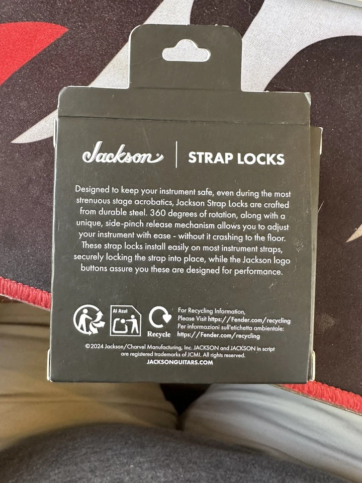 Guitarra Jackson Metal Negro Resistente Correa Bloques Botones Guitarra/Bajo 29900002 Foto 3 de 4