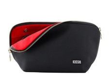 KUSSHI Signature Makeup Bag with Snap-In Brush Organizer Black  Red New