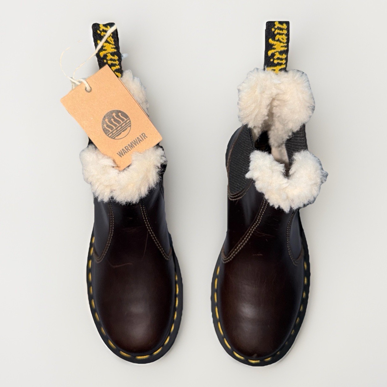 Dr. Doc Martens Leonore 2976 Brown Leather Boots Bootie Size 5 L Faux Fur Lined thumbnail 4