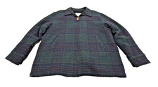 VTG 90s Woolrich Wool Plaid Blue Sherpa Lined Jacket Coat Full Zipper Men s XL