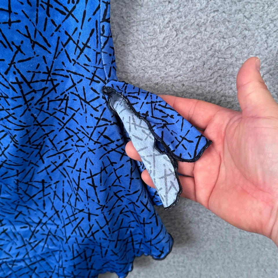 Traje de baño Maxine of Hollywood de una pieza vintage años 80 para mujer talla 14 azul acolchado Foto 4 de 4