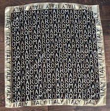 Vintage Black and Gold Roma Italy Large Scarf 39  Square Made in Italy