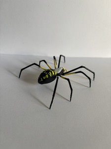 Handmade Hand-painted 4" Black & Yellow Garden Spider Arachnid Figurine Replica