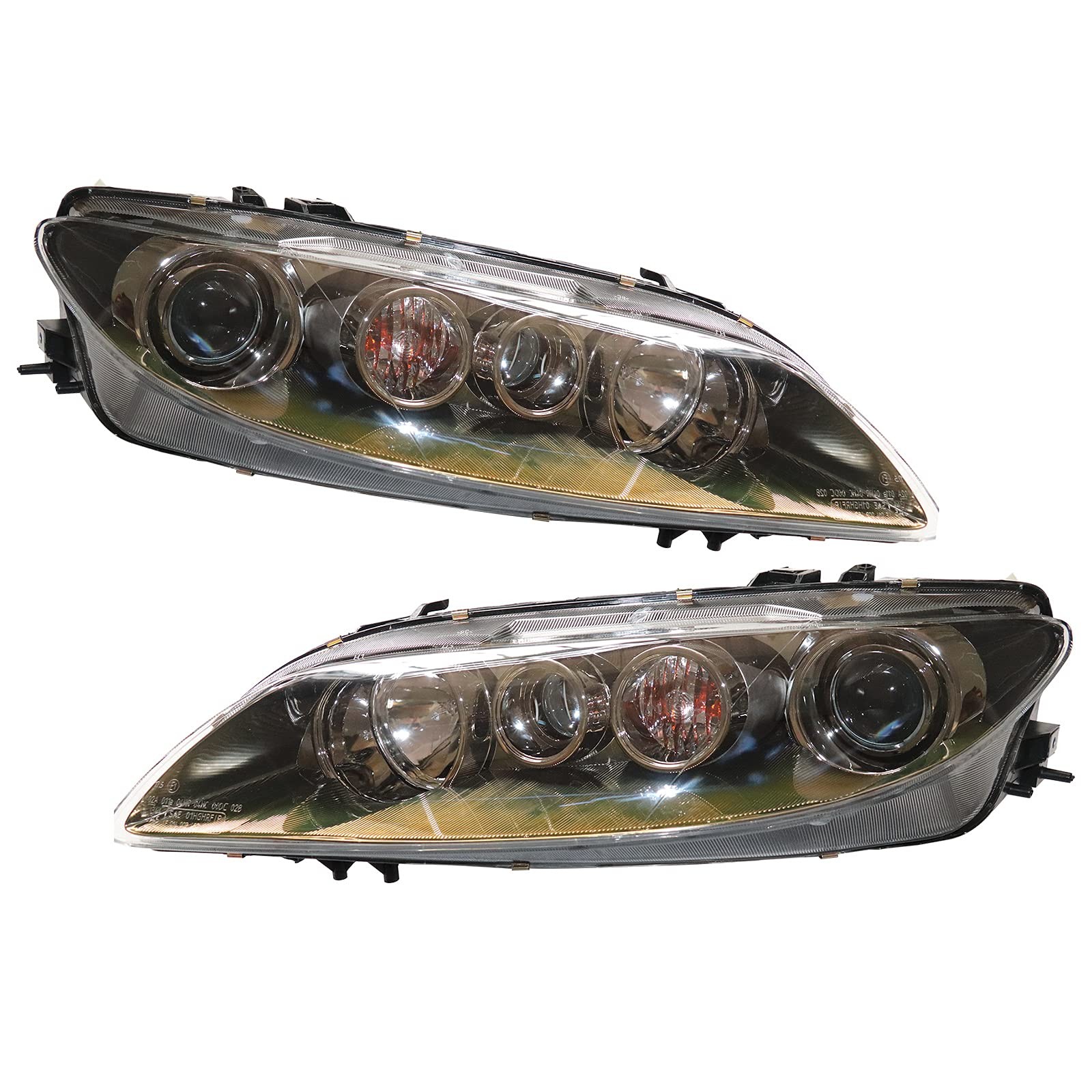 Headlight for 2006 2007 2008 Mazda 6 Halogen Driver Passenger Side Brown Housing