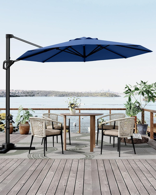 10ft Offset Patio Umbrella - Cantilever Design with Easy Tilt & Lift, UV Protection for Pool/Deck/Garden,Navy Blue 10ft Offset Patio Umbrella - Cantilever Design with Easy Tilt & Lift, UV Protection for Pool/Deck/Garden,Navy Blue