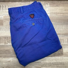 Vintage Polo Ralph Lauren Chino Pleated Shorts Men 36 Blue USA 9" Inseam