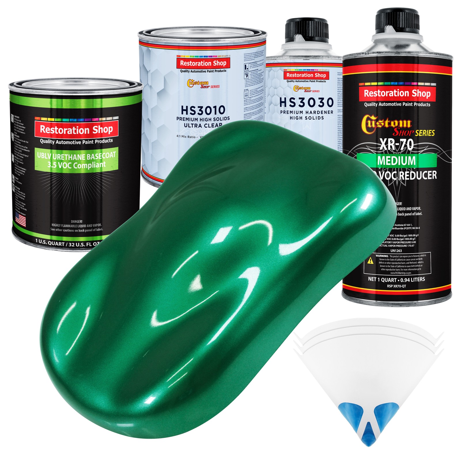 Rally Green Metallic Premium Quart Kit Low VOC Urethane Basecoat Auto Paint