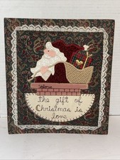 1980s/ 1990s Handmade Quilted Plush Photo Album Christmas Rustic Country Binder