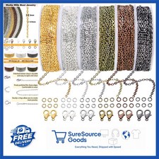 Cable Link Chains for Jewelry Making 60ft in 6 Colors for Necklaces Bracelets