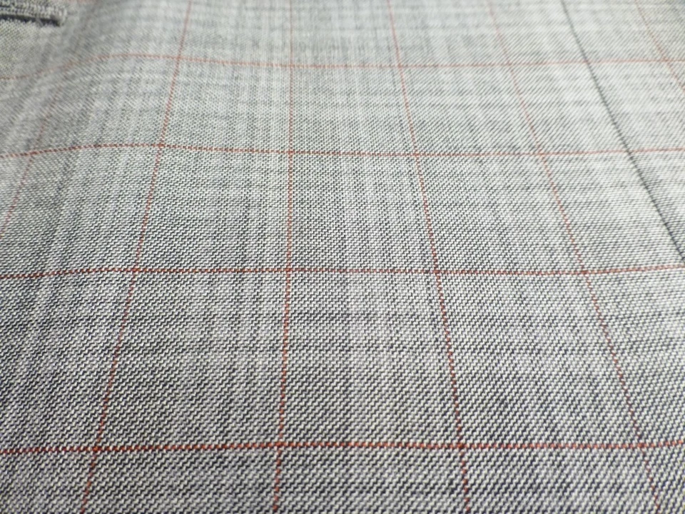 Kiton Blazer 56C/46S Plaid 14 Micron Great Condition Suit Jacket Gray Super 180 - Image 4 of 4