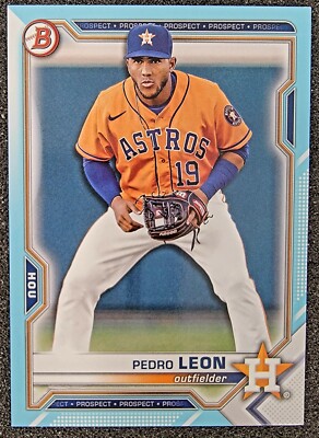 2021 Bowman Draft Paper Pedro Leon SKY BLUE PARALLEL /499 BD-92 Astros