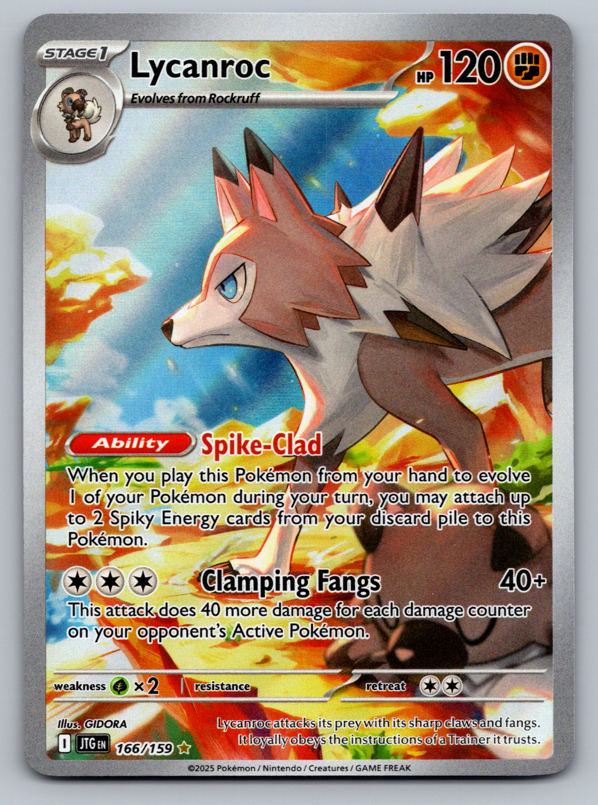 Lycanroc Pokemon Journey Together 166/159 Full Art Illustration Rare NM