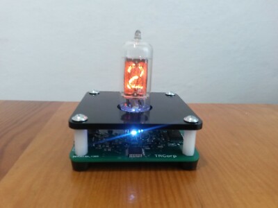 Z573m Single Digit NIXIE Clock+Black Acrylic enclosure RGB Backlight With Tube