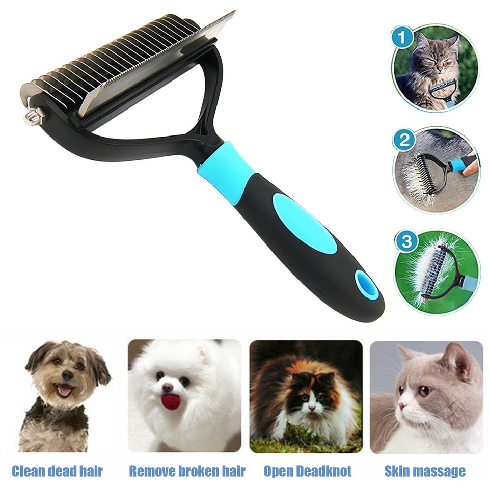 Pet Cat Dog Hair Fur Shedding Trimmer Grooming Dematting Rake Comb