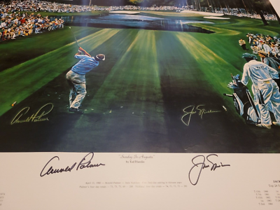 Masters Sunday in Augusta signed Arnold Palmer Jack Nicklaus JSA
