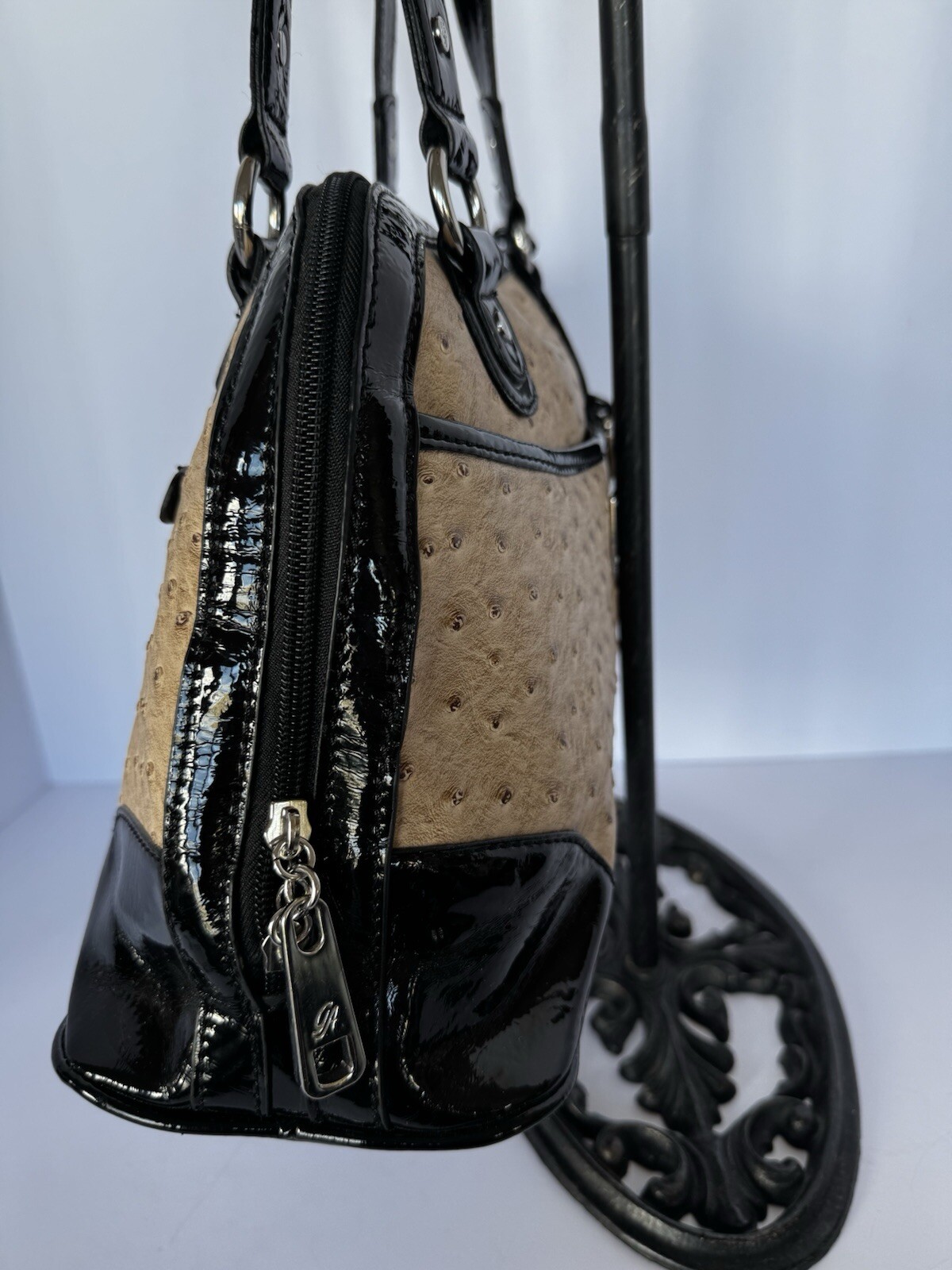 GRACE ADELE OSTRICH EMBOSSED GORGEOUS HANDBAG, VE… - image 7