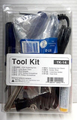 NEW - Factory Sealed - 9-Piece Elenco TK-14 Soldering Tool Kit