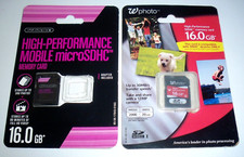 Wphoto and Infinitive SDHC 16GB High Performance Memory Cards Lot of 2 