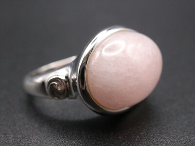 GOLDJUNGE69 * SILBERZEIT EDELSTEIN RING (16) MILKY MORGANIT OVAL 15x12 925er SIL