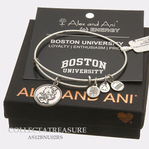 Alex and Ani  Boston University Mascot russian silver Charm Bangle as12bnu02rs