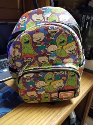 Loungefly Multicolor Rugrats All-Over Print Mini Backpack & Wallet Set Amazon.com: Loungefly Rugrats All Over Print Womens Double  main image 3