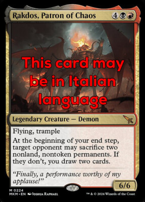MTG RAKDOS, PATRON OF CHAOS FOIL EXC - RAKDOS, LORD OF CHAOS 224 - MKM