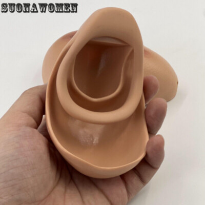 3D Print PA Fully Male Chastity Cage Device Realistic Pussy Hole with 3 Rings
