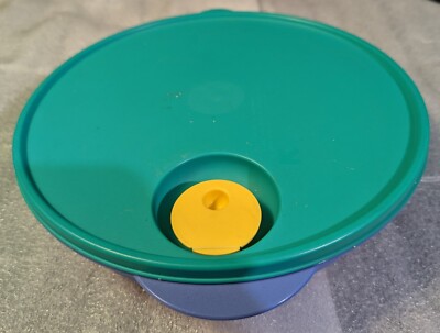 Tupperware Crystalwave Divided Dish 3284 Blue Teal Microwave School Work Lunch!