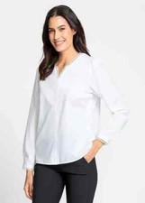 WITT Lace Trim V-Neck White Blouse    PLUS Size UK 20     (FJ58-11)