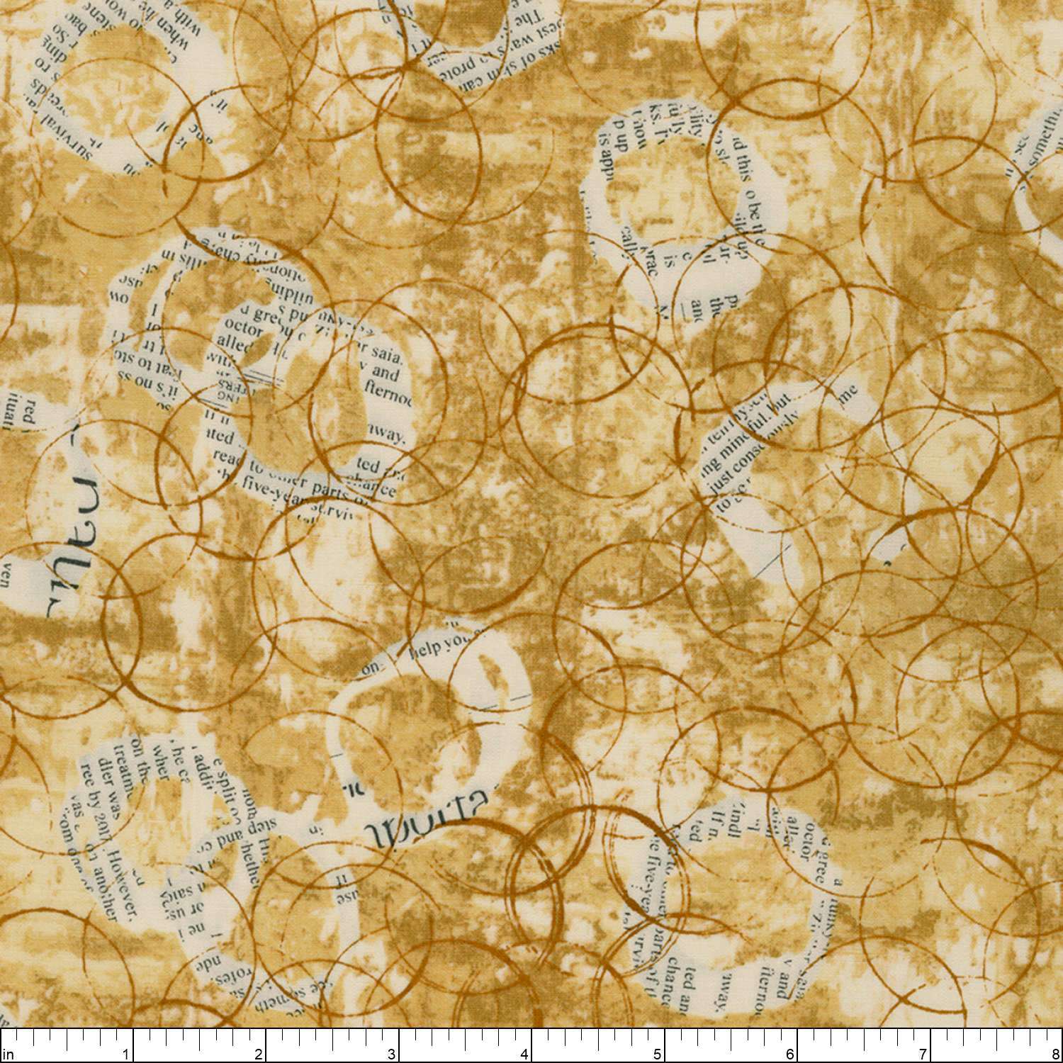 Robert Kaufman - Wishwell Storyboard - Circles - Straw, Fabric BTY